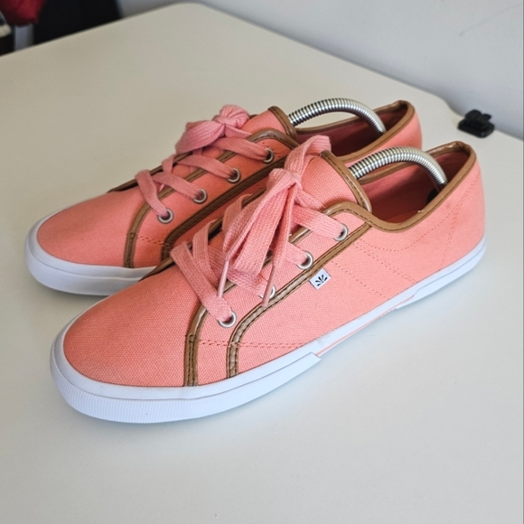 Isaac Mizrahi Women's Peach Canvas Low Top Sneakers Size 11 - Picture 7 of 10
